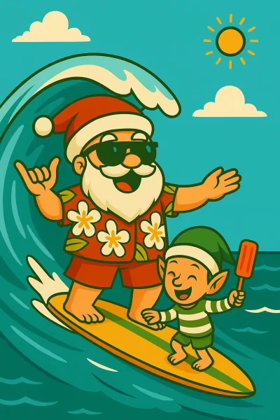 Christmas - Surfing Shaka SantaAdd to Order